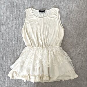 White Lace Peplum Top Size XS
